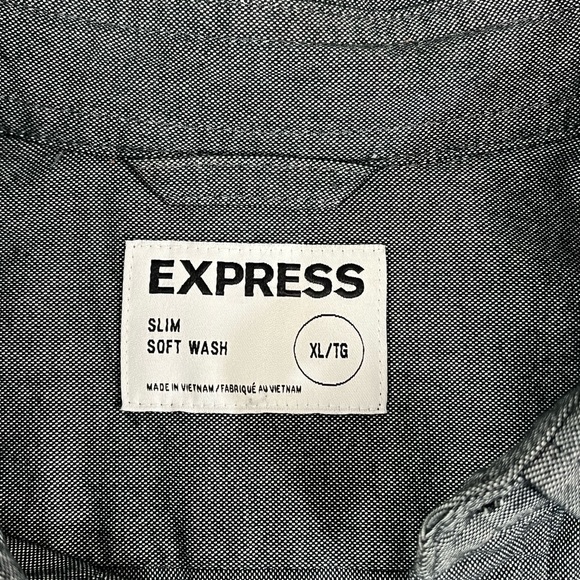 Gray Men’s Soft Button Down by Express. - Picture 3 of 4